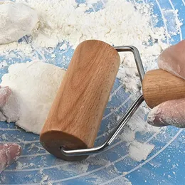 Rullande stiftkakor Trästift för bakade deg och pizzalrulle med handtag Non-Stick Kitchen Supply Double Head GQ232I
