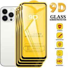 Filme protetor de tela de vidro temperado de cobertura completa 9D para iPhone 15 14 13 12 mini 11 Pro X XS Max XR plus ultra Samsung A33 A53 A73 S21 A32 A42 A52 A72