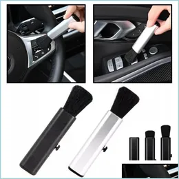 Car Sponge 1Pcs Detail Cleaning Retractable Brush For Dashboard Air Conditioner Pc Keyboard Soft Wool Small Brushescar Drop Delivery A Dhjr5