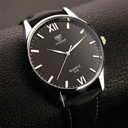 Armbanduhren Yazole Uhr Einfache Hakennadel Business Römische Skala Männlich Weiches Leder Herren Quarzuhren Relogio Masculino 230905