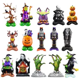 Halloween-Zubehör, stehend, Cartoon-Ballon, 20 Stück/Lot, Aluminiumfolie, dekorative Luftballons, Halloween-Motto-Party-Dekorationen