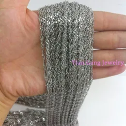 Chains Wholesale 5/10meters 2/3mm 316L Stainless Steel Silver Color Water-wave Chain Jewelry Top Quality