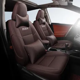 Custom Fit Full Set Autositzbezüge für Toyota Rav4 2013 2014 2015 2016 2017 2018 2019 mit wasserdichtem Kunstleder Black217O