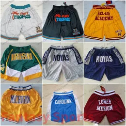 Баскетбольные шорты Georgetown Hoyas Merion High School Flint Tropics Carolina St. Vincent Mary Michigan Wolverines Shorts Pocket Zipper Sport