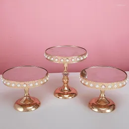 Bakeware Tools 3-6pcs Peral Cake Stand Gold Color Decorating Wedding Cupcake