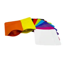 Partihandel 4x5 tum Stand Up Color Ingen bild Mylar -väska med zip -plastförpackningspåsar för Candy Hemp Cookie Chocolates LL