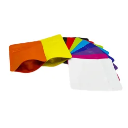 vendita all'ingrosso 4x5 pollici stand up color nessuna immagine borsa in mylar con sacchetti di plastica con zip per caramelle, biscotti alla canapa, cioccolatini LL