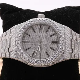 7eji zupełnie nowa wysokiej jakości mrożona w 2023 roku luksusowy złoty sier oryginalny moduł hopowy men mishanite diamentowy zegarek