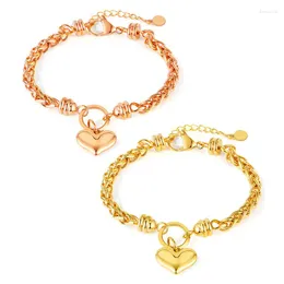 Filo romantico ciondolo a cuore stile barocco braccialetto gotico color oro Pulsera per le donne braccialetto semplice regalo di gioielli di moda