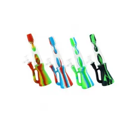 Gemini Smoke Bottle Multicolor Silicone and Glass Hookah Percolator Wholesale