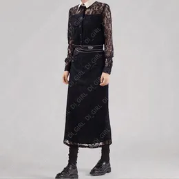 Kadınlar Günlük Elbise Tasarımcı Klasik Mektup Baskı Elbise Moda Vintage İnce Kısa Uzun Etek 2 Parça Set Di_girl Di_girl