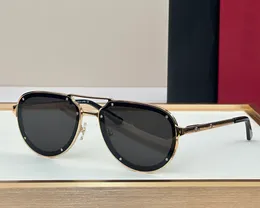 Okulary przeciwsłoneczne pilotażowe 0195 Złota rama szara soczewki Mężczyźni Słońce Słońce Summer Sunnies Gafas de Sol Sonnenbrille UV400 Oczocz z pudełkiem