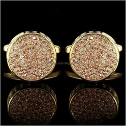 Cuff Links Highend Luxury Zircon Cufflinks Mens Fashion Business Banquet Shirts Buttons French Accessories 230320 Drop Delivery Jewelr Dhiti