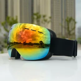 Ski Goggles Kacamata Anti kabut dan tahan pasir kacamata bulat besar untuk pria wanita dewasa mendaki salju 230905