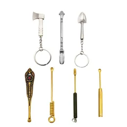 Other Smoking Accessories Sliver Gold Aluminium Brass Wax Dabber Tool Spoon Metal Snuff Bottle Hoover Hooteer Dab Snorter Dry Herb D Dhgxo