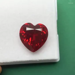Pedras preciosas soltas ruif exclusivo coração de alta qualidade 15x15mm 17,5ct pedra de rubi cultivada em laboratório semipreciosa para fazer joias