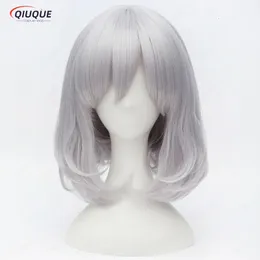 Cosplay Wigs Howl's Moving Castle Sophie Hatter Short Silvery White Bob Heat Resistant Synthetic Hair Cosplay Costume Wig Cap 230906