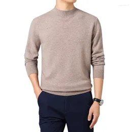 Herensweaters Casual trui Effen kleur Warm Comfortabele trui met lange mouwen en nephals