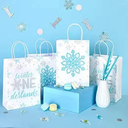 16pcs Winter Onederland 1st Birthday Party Favor Bags Snowflake