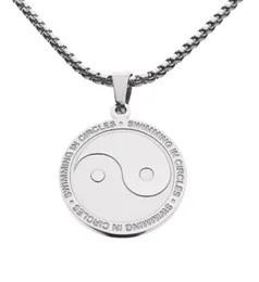 Europeiska och amerikanska hiphoprapparpar Tai Chi Pendant Halsband Titanium Steel Street Fashion Charm smycken Tillbehör