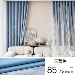 Curtain Thicken Cotton Line Fabric Cloth With Embroidery Lace Tulle Blackout Double Layers Window Drapes In Living Room Bedroom