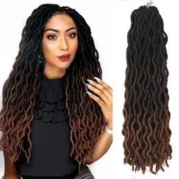 Human Hair Bulks Synthetic Crochet Braids Hair Goddess Faux Locs Ombre Curly Soft Dreads Dreadlocks For Black Woman Extensions 18inch 230906