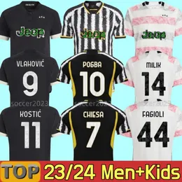 2023 2024 Fagioli Pogba Milik 23 24 Danilo Soccer Jersey kostic T.Weah Vlahovic Kean Locatelli Chiesa Arthur Bonucci 남자 키트 Camiseta Maglia Juventus