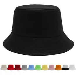 2020 luxo preto branco sólido balde chapéu unisex bob bonés hip hop gorros homens mulheres verão panamá boné praia sol pesca boonie hat13491