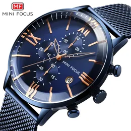 Relógios de pulso MINI FOCUS Marca de Luxo Homens Relógios Aço Inoxidável Quartzo À Prova D 'Água Reloj Hombre Montre Homme Relogio Masculino 230905