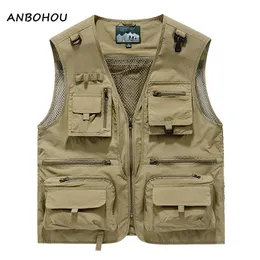 Men's Vests Outdoor Leisure Vest Men US Tactical Hiking Fishing Mens Pographer Waistcoat Mesh Cargo Sleeveless Jacket Tool 6XL 230905