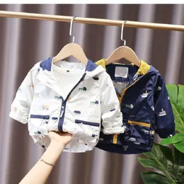 Jackets Jaket Bayi Laki laki Perempuan Ritsleting Hoodie Pakaian Lucu untuk Anak anak Musim Semi dan Gugur 230905