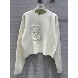 23ss new womens sweater autumn trendy long-sleeved hoodie Loewes top high-end slim pullover coat designer Sweater women white thin knit sweaters