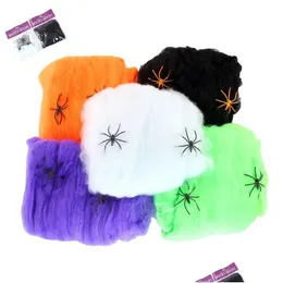 Party Decoration 6 Colors Halloween Spider Web Stretchy Cobweb With For Ktv Props Bar Haunted House Drop Delivery Home Garden Festiv Dhlsi
