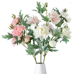 Fiori decorativi 7 teste Ramo artificiale di peonia rosa autunnale per il giorno del ringraziamento Decorazione del matrimonio autunnale da tavolo per il festival del raccolto