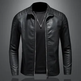 Mens Ceketler M5XL Ayakta Yaka Jacke Motosiklet Giyim Moda Trendi Kişiselleştirilmiş Deri Ceket 230905