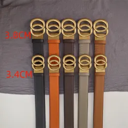 Designer Belt Genuine Leather Belts Width 3.4cm Or 3.8CM Classic Needle Buckle Accessories 10 Options To Choose From