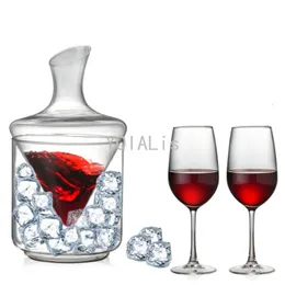 Wine Glasses Funny Art 1000ml with Ice Bucket Decanter Lead-Free Crystal Glass Whiskey Vodka Brandy Bottle Bar Festival Hip Flask Wine Set 230905