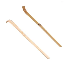 سكوب الشاي 2 PCS DIAL Bamboo Scoop Spoon Wooden Egg Shakers Tool Tool Accessory Taildance Tools Matcha