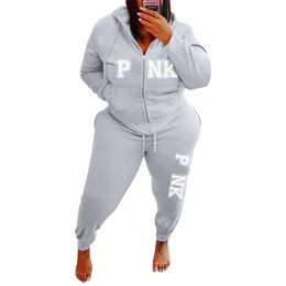 Plus Size Women Tracksuits Two Piece Pants Set Designer Autumn And Winter New Letter Printed Hooded Long Sleeved Sweatsuit XL-5XL Fall Clothes