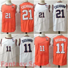 College Basketball Jersey Illinois Fighting Illini 21 Kofi Cockburn 11 Ayo Dosunmu Basketball Jerseys Men Stitched Orange White