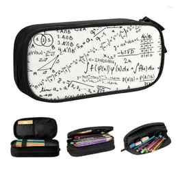 Cosmetic Bags Math Formulas Pencil Case For Girl Boy Large Storage Geek Mathematics Physics Pen Box Bag Stationery