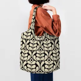 Shopping Bags Custom Orla Kiely Canvas Bag Women Durable Large Capacity Groceries Tote Shopper Handbags Gifts