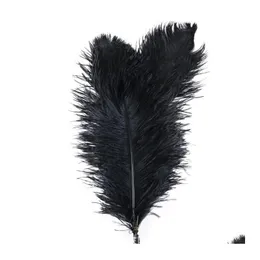パーティーデコレーション2021卸売100pcs結婚式のセンターピース装飾用のブラックダチョウの羽毛プルーム特集ホームG dhxxq