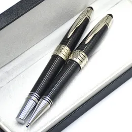 Begränsad upplaga John F. Kennedy Black Carbon Fiber Rollerball Pen Ballpoint Pen Fountain Pens Writing Office School Supplies With JFK Serie Number High Quality