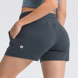 Lu 080 bereit für Lu, kurze, lockere Yoga-Shorts, Tasche, schnell trocknende Sport-Shorts für Fitnessstudio, hochwertige Sommerkleider im neuen Stil214z