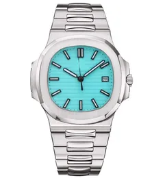 Designer Watches Tiffanyco Blue Ultra Thin 904l Steel Cal.324 Movement Transparent Back 5711 Automatical Mechanical Wristwatch with box