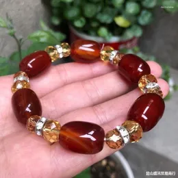 Strand Pekin Riverstones Peacock Yeşil Agate Fıçısı Şeklinde Boncuk Bilezik