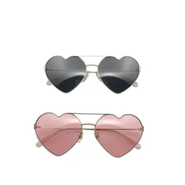 Luxury designer Sunglasses for women Frameless Heart shape Pink Black high quality top version With box