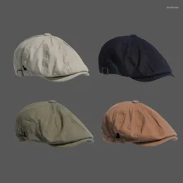 Boinas Moda Sboy Caps Unisex Sombreros de lana Hombres Herringbone Flat Mujeres Café Británico Gatsby Otoño Invierno Cálido Lana