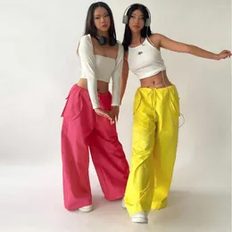 Pantaloni da donna Baggy Gamba larga Pantaloni sportivi da donna Pantaloni sportivi a vita bassa con coulisse Pantaloni da tuta oversize Abiti per carico